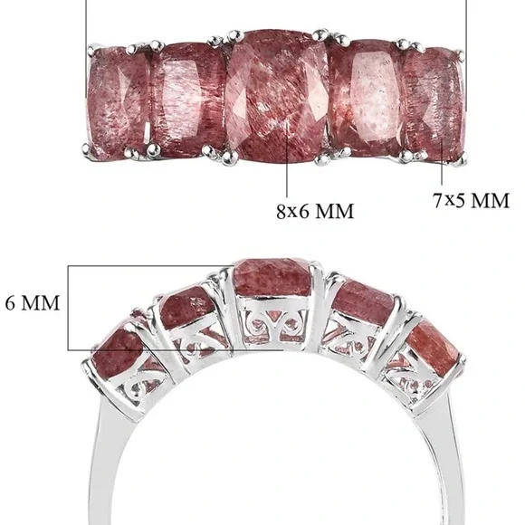 Genuine African Strawberry Quartz Ring NWOTS